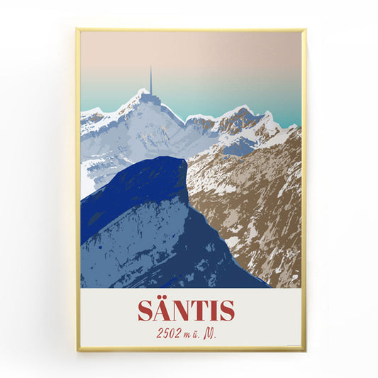 Appenzell Poster: Appenzeller Alpen Säntis