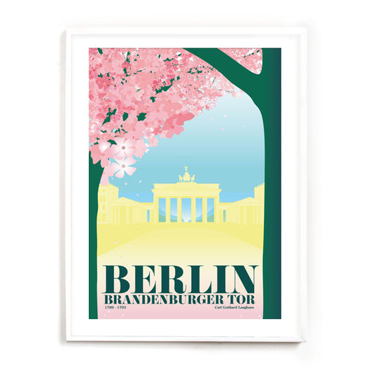 Berlin Poster: Brandenburger Tor Kirschblüte