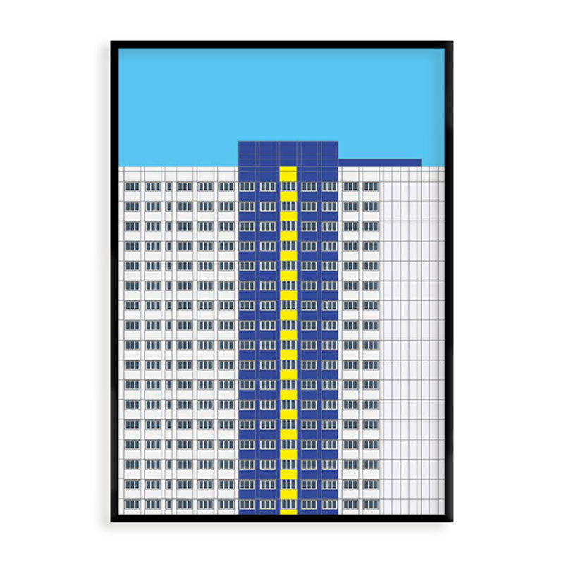 Berlin Poster: Plattenbau WHH GT Blau