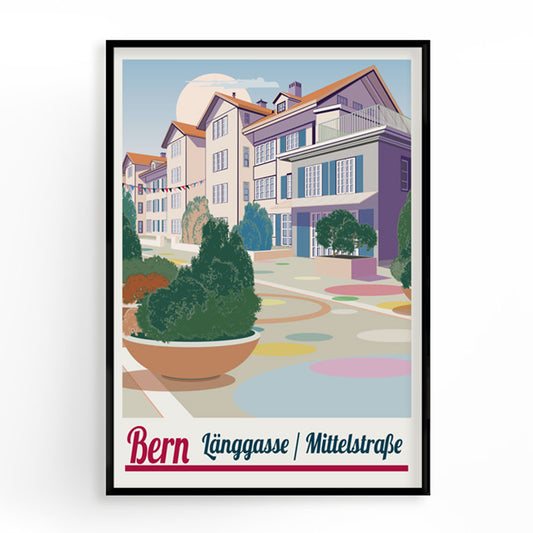 Bern Poster: Bern-Längasse- Mittelstraße