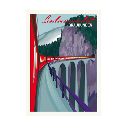 Postkarte: Graubünden Landwasserviadukt