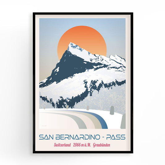 Graubünden Poster: Bünden Alpen San Bernardino-Pass