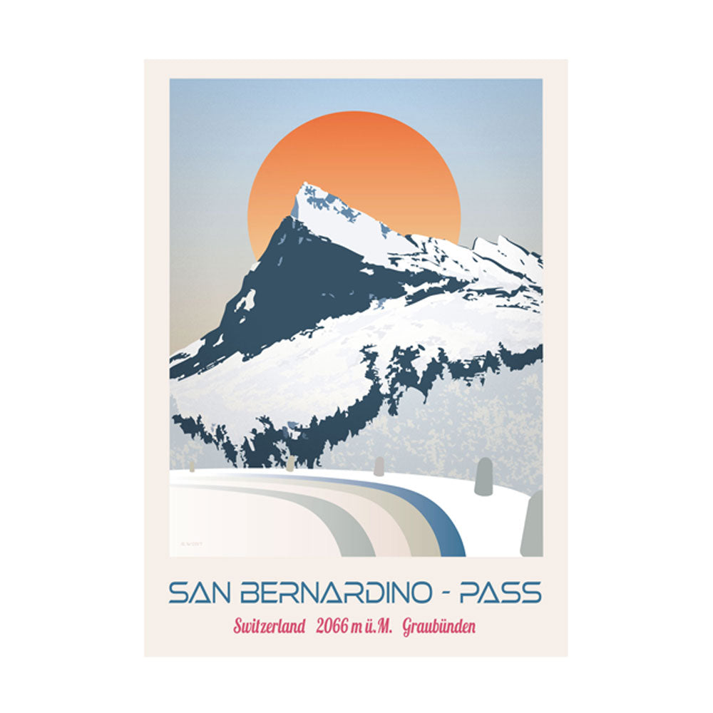 Graubünden Poster: Bünden Alpen San Bernardino-Pass