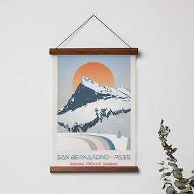 Graubünden Poster: Bünden Alpen San Bernardino-Pass