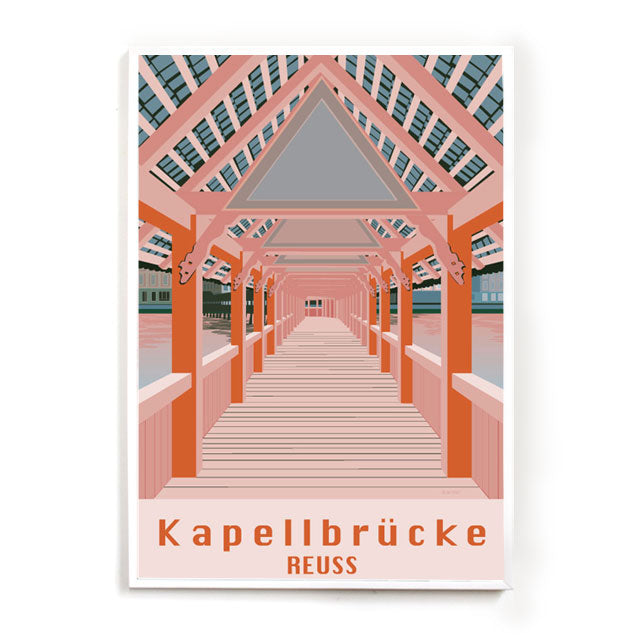 Luzern Poster: Kapellbrücke über der Reuss