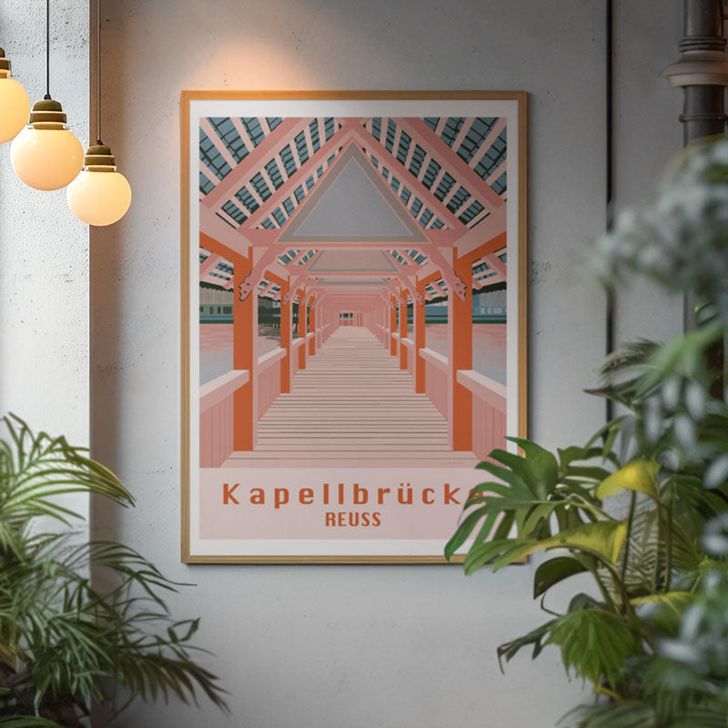 Luzern Poster: Kapellbrücke über der Reuss