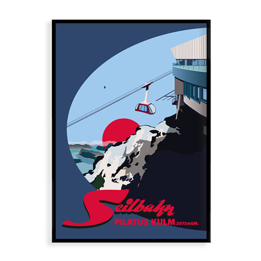 Luzern Poster: Seilbahn Pilatus Kulm