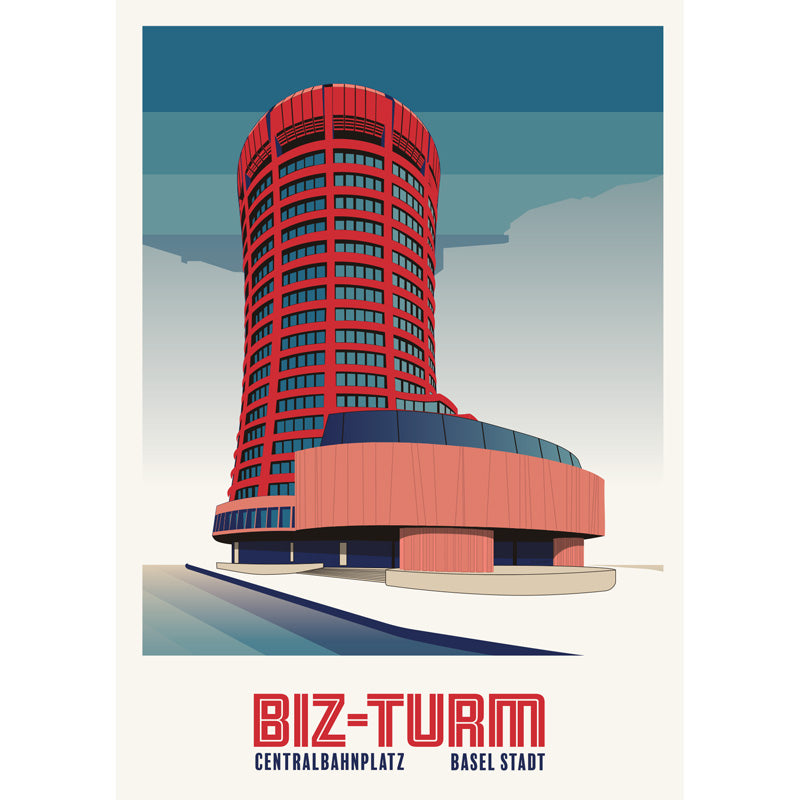 Postkarte: Basel BIZ Turm